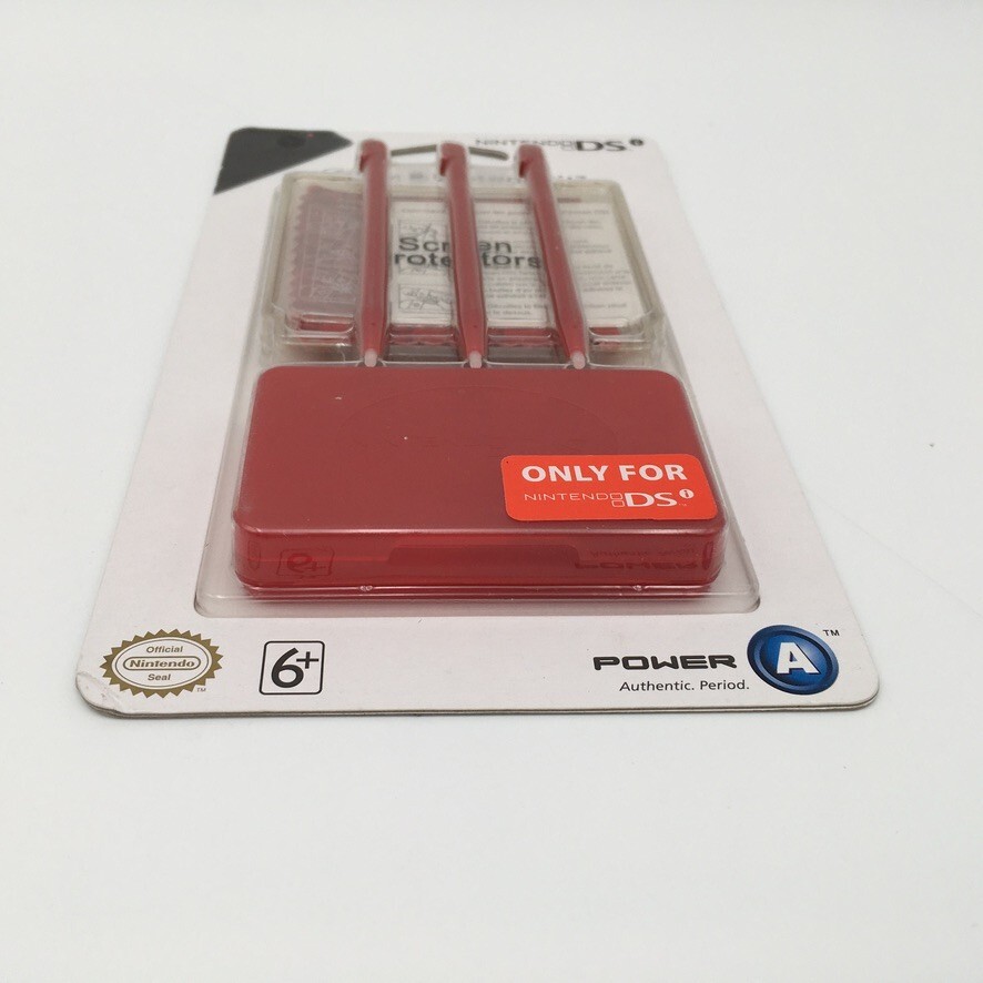 Official Nintendo DS Red Clean & Protect Kit Screen Protector Stylus Set NEW