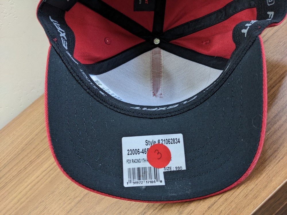 Youth FOX RACING Flexfit Hat Cap Logo Adjustable Snapback Red
