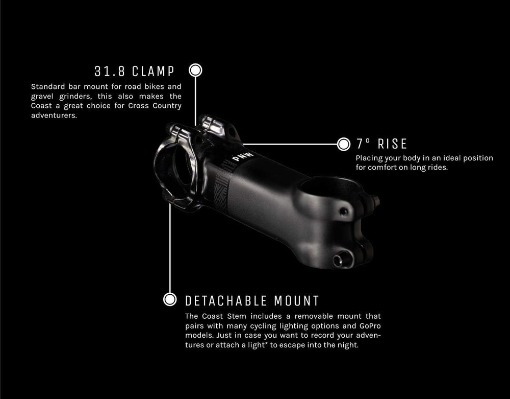 Coast Stem Mount for MTB/Gravel - Action Camera & Headlight Compatible