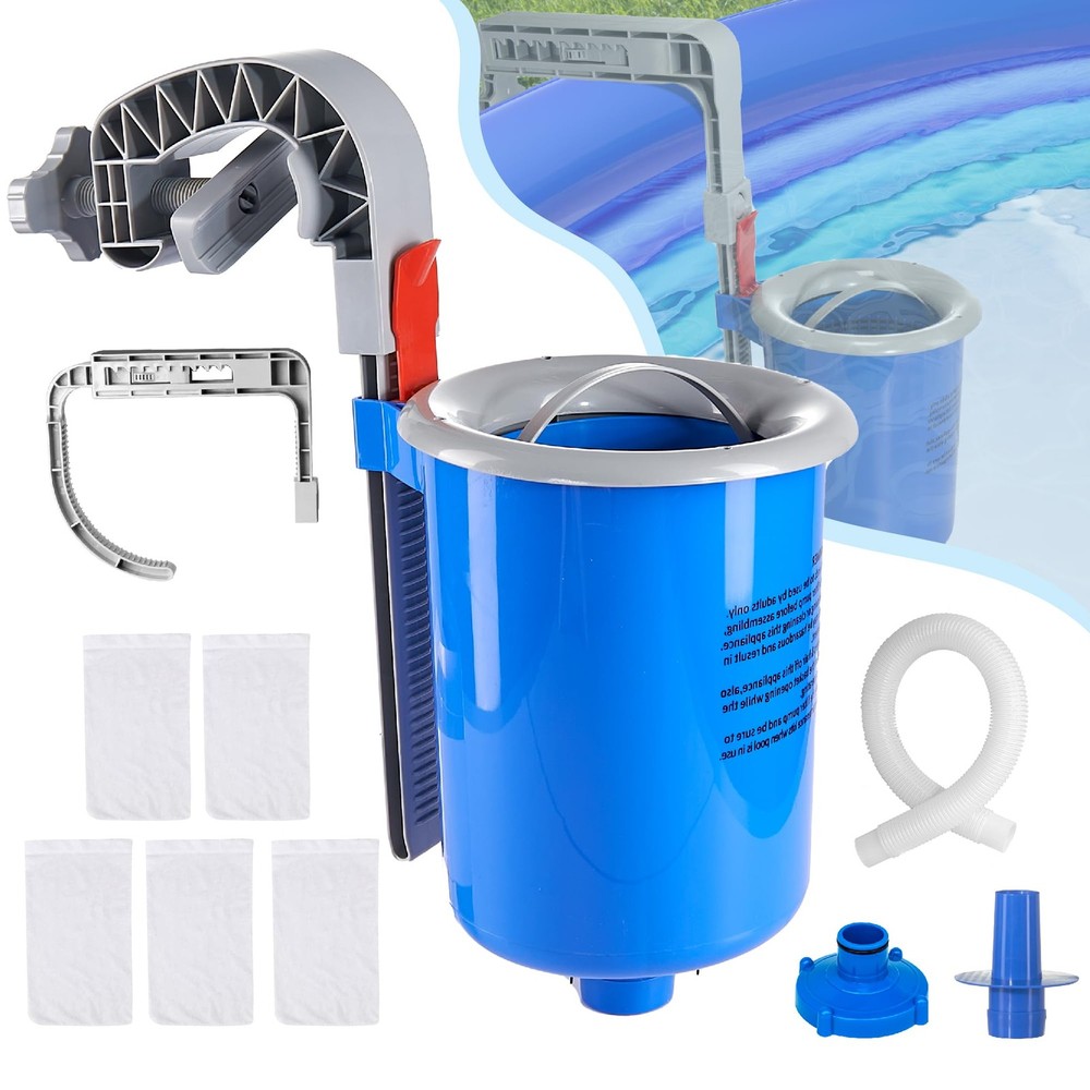 Above Ground Pool Skimmer with 5 Pool Skimmer Socks Wall Mount Pool Surface S...