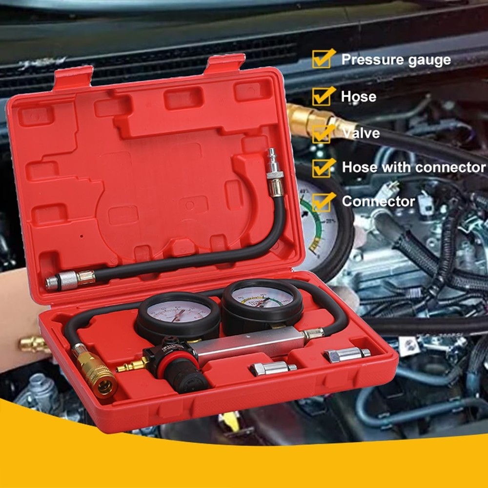 TU-21Cylinder Leak Down Tester Kit, Automotive Engine Compression Leakage Ki...