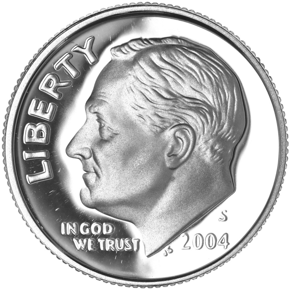 2004 S Roosevelt Dime Gem DCam Proof 90% Silver