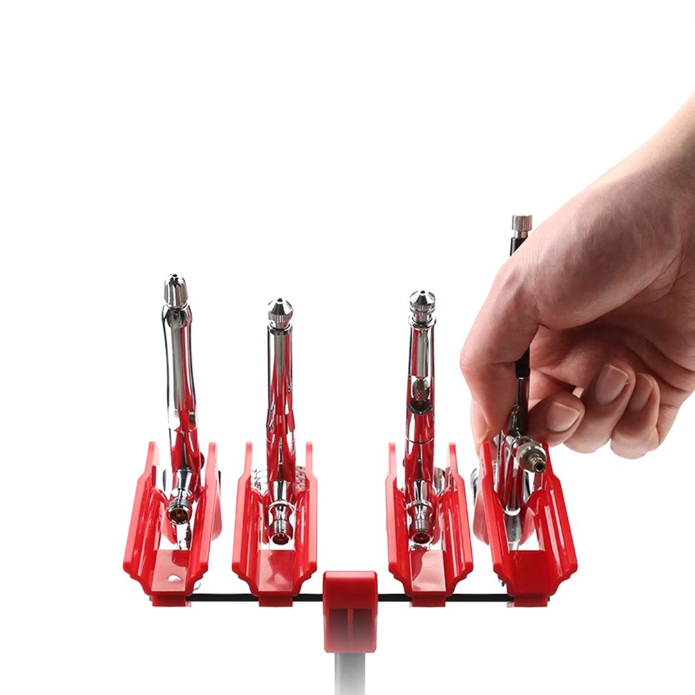 AT-AR Spray Airbrush Rack Holder Bracket for Model Carft Tool Adjustable Red