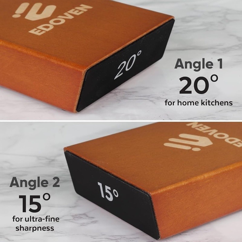 Dual Angle Knife Sharpener 2 Stage Beech Wood Rolling Sharpener Universal Use