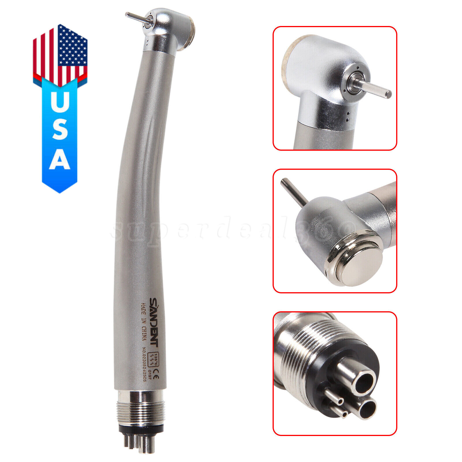 10* Dental High Speed Handpiece with LED/without LED Type Air Turbine 4 Holes