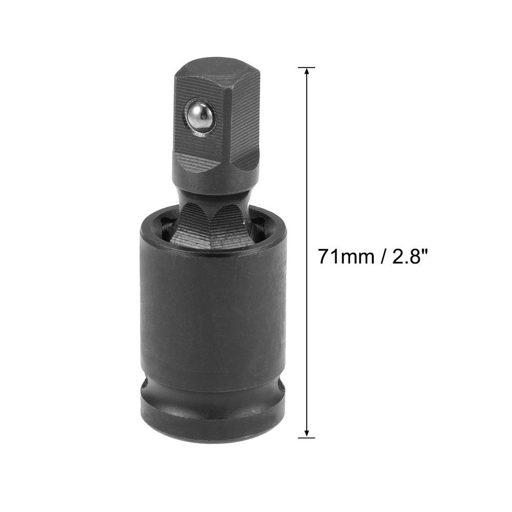 1Pcs 1/2 Inch Drive Universal Joint Swivel Deep Impact Socket Cr-V