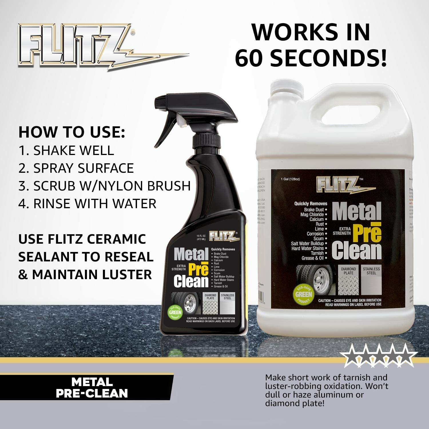 FLITZ All Metal Pre Clean 16oz/473ml AL 01706 (SEE VIDEO)
