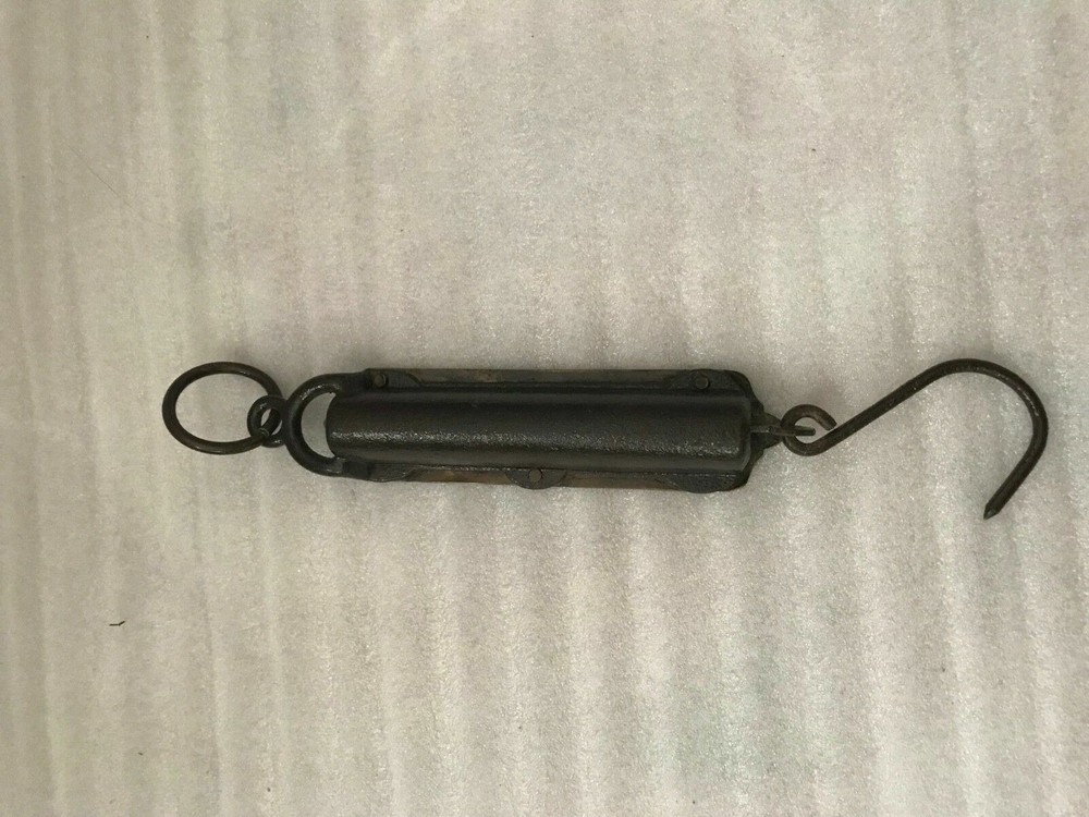 Antique Brass EXCELSIOR Spring Scale 24 lb Hanging Hook Scale