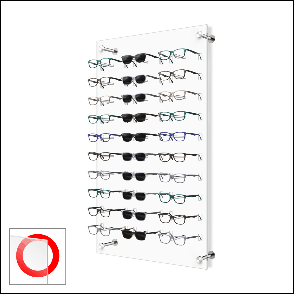Wall mount Acrylic Optical Frame Display with Hardware - In Clear (30F)