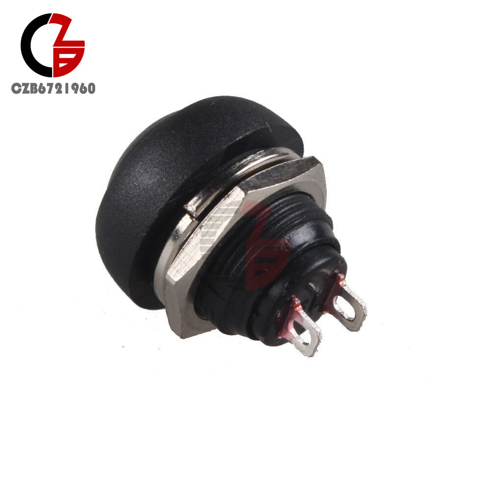 20Pcs Black 12mm Waterproof Momentary ON/OFF Push Button Mini Round Switch