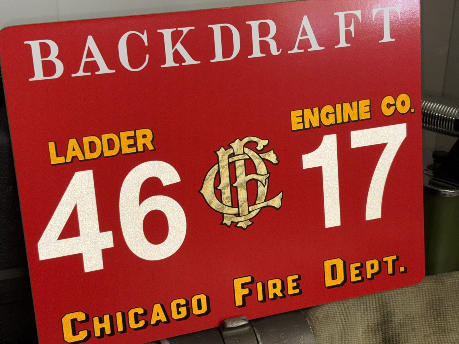 BACKDRAFT Movie Collage Reflective Vinyl Signs CFD Engine Co 17 Truck 46 🚨