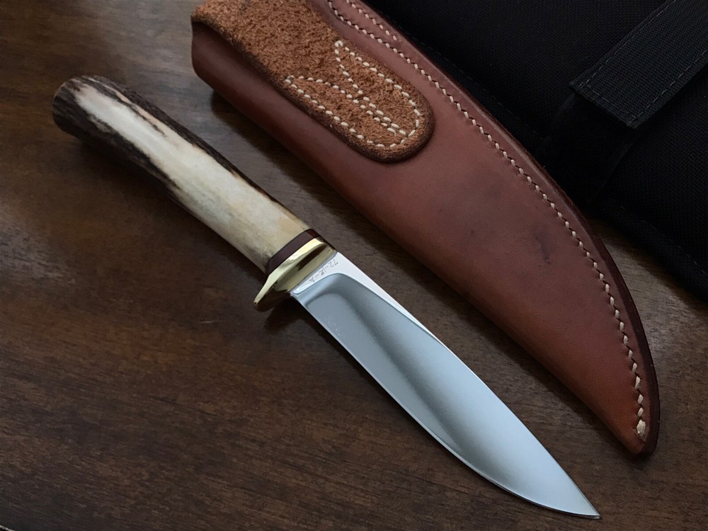 TMD Ted Dowell Custom Handmade Fixed Blade Knife Stag Handle