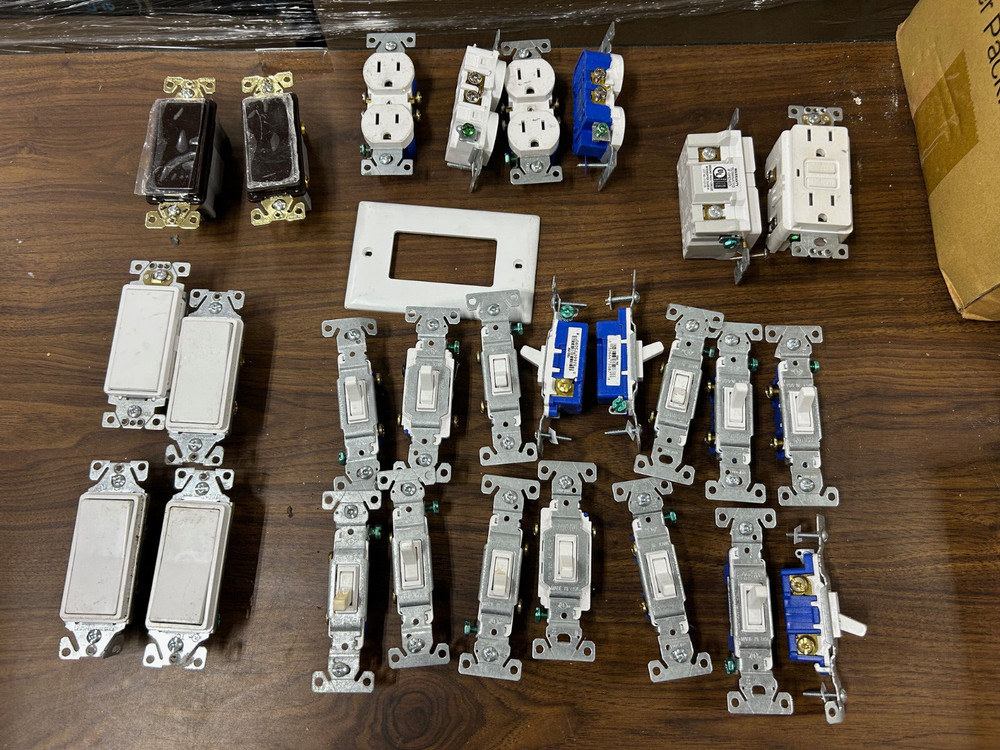 28x Electrical GFCI Rocker light switches outlets On/off toggle push button new