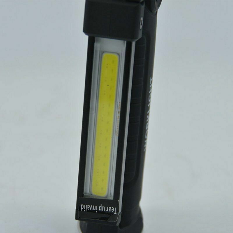 Rechargeable COB LED Slim Work Light Lamp Flashlight Inspect Folding Torch 18650