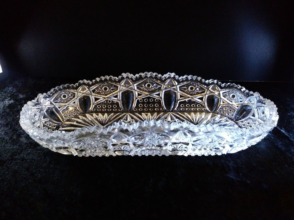 Standard Glass Co. EAPG Large Celery Boat Tray Antique Signed