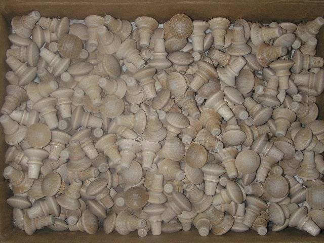 50 MINI WOOD SHAKER KNOBS Unfinished Wooden Drawer pulls Handles Birch