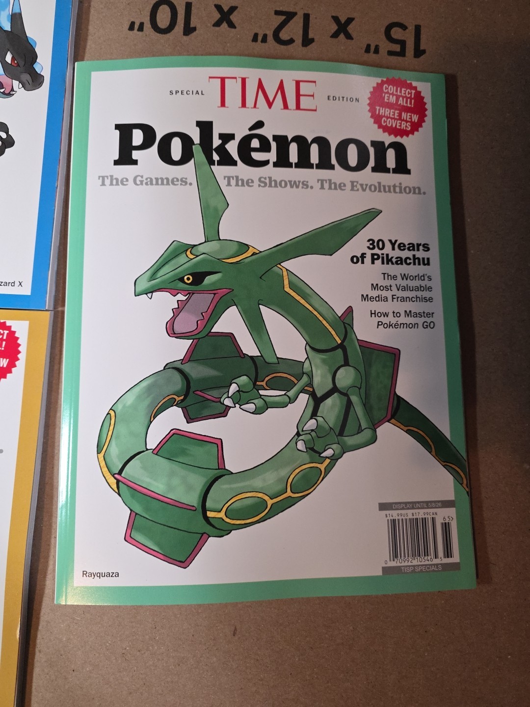 Pokemon Time Magazine 3 Of 3 New Covers Rayquaza, Lugia Ho Oh, Mega Charizard