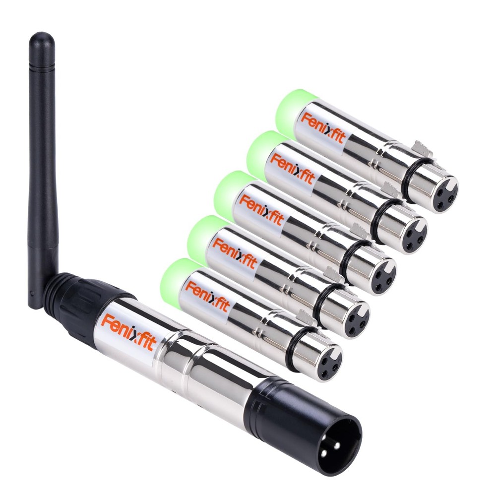 Wireless DMX512 Light Controller - 2.4G Transmitter with 5 Receivers for Events