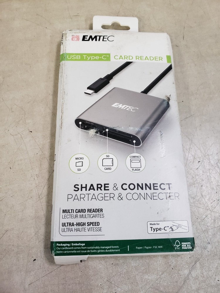 EMTEC ECCAREADT610C Type-C 3-in-1 Card Reader