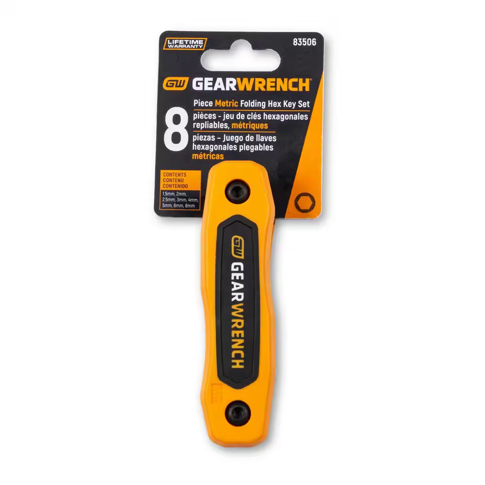 Metric Folding Hex Key Set (8-Piece)