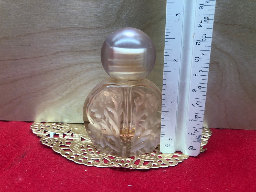 Vintage Pink Glass Perfume Empty Bottle