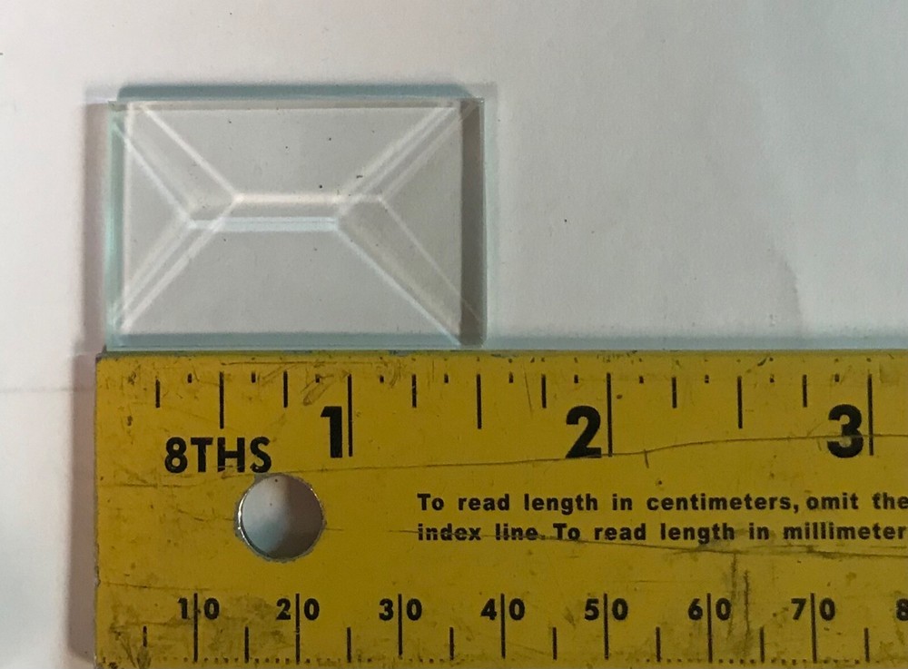 Set of 5- Clear Glass Rectangle Bevels Flat Back-Beveled Front Assorted Sizes