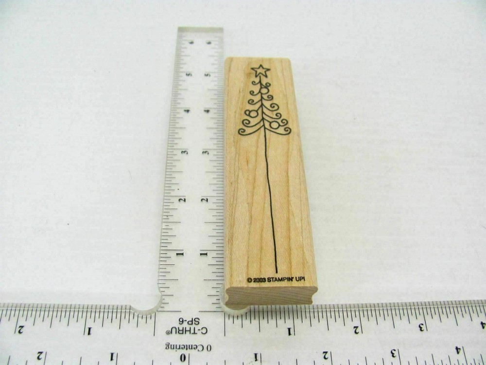 Tall Christmas Tree Rubber Stamp - Stamp Set A346