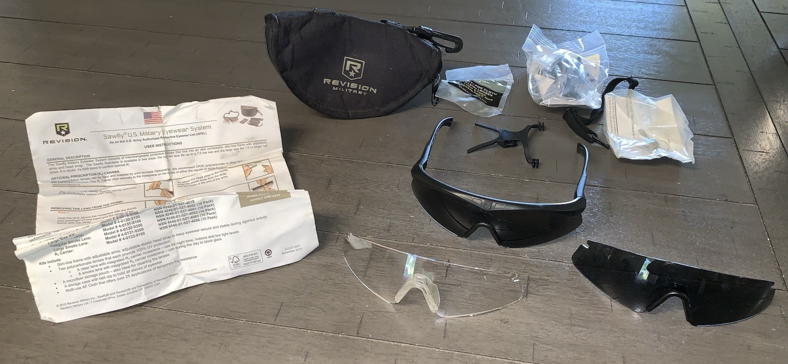 E4 US MILITARY APEL REVISION SAWFLY EYEWEAR SYSTEM GLASSES