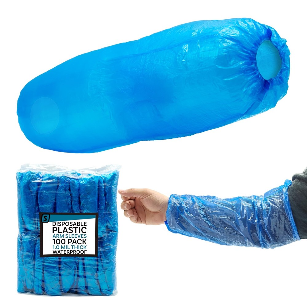 Disposable Arm Sleeve Covers - 18” Waterproof Polyethylene Protective Over