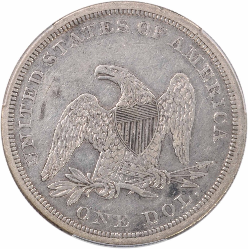 1860 Liberty Seated Silver Dollar EF40 PCGS