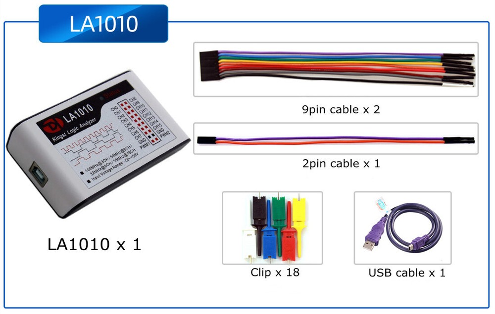 LA1010 Logic Analyzer USB2.0 16M 16CH 10G MCU ARM FPGA DSP Debugging Tools