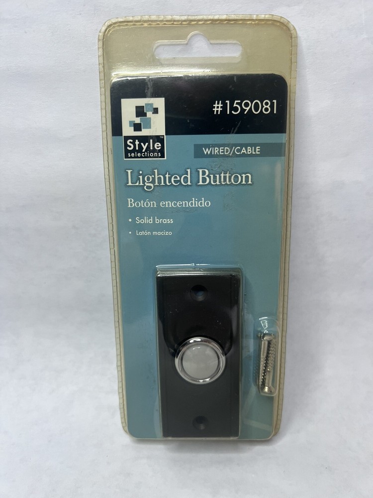 Style Selections SS-1632L Solid Brass Doorbell Button House Wired Light HTF
