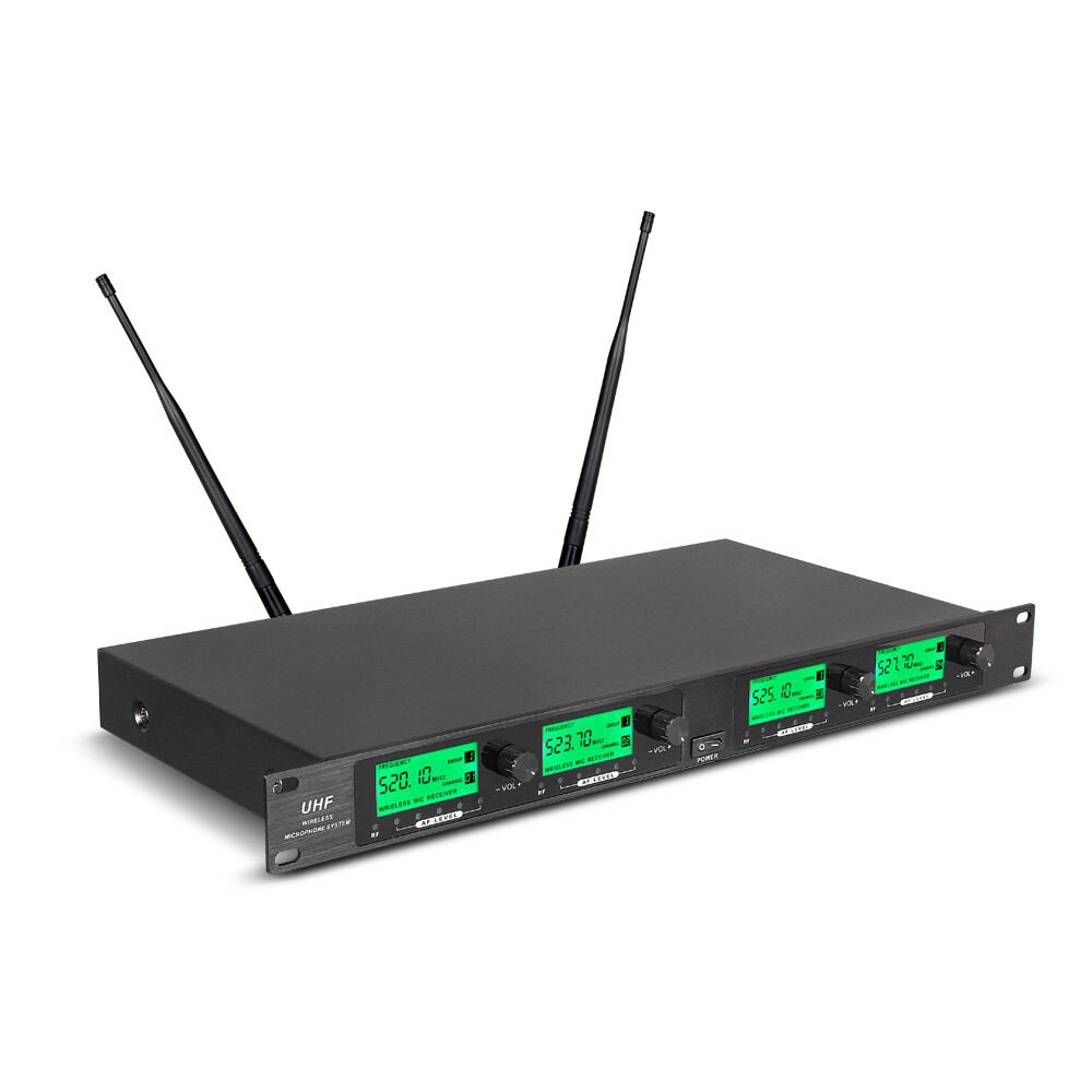 Pro Audio UHF Wireless Microphone System 4 Channel 4 Handheld Metal Dynamic Mic