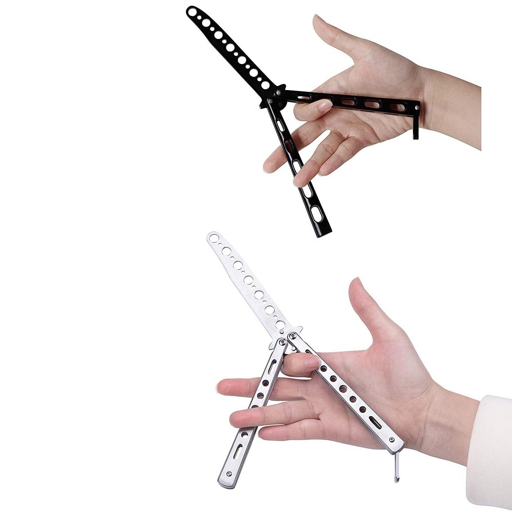 Butterfly Trainer Training Dull Knife Tool Black Metal Practice