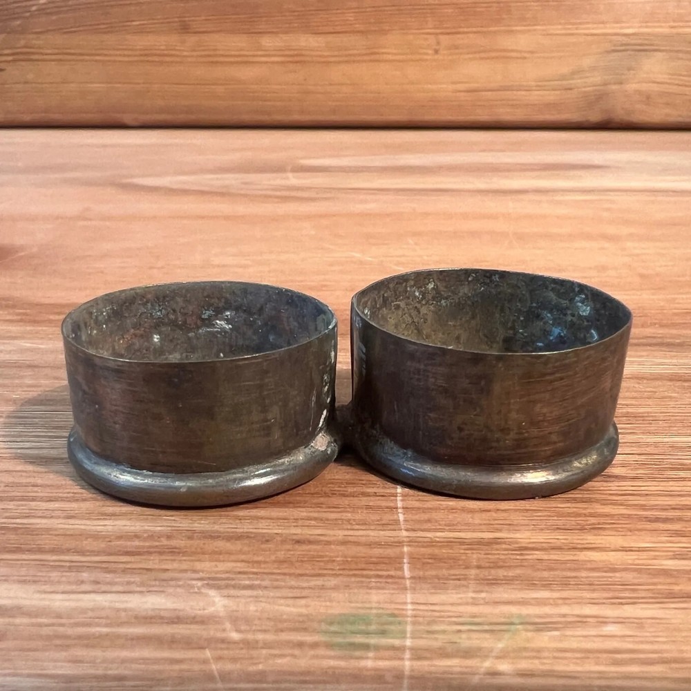 Antique Jade plugs / spacers in Brass case
