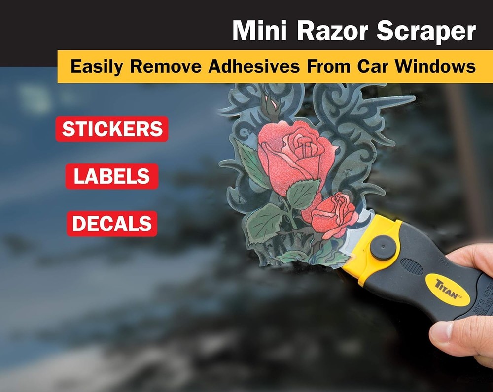4-Inch Mini Razor Scraper | Includes 1 Extra Heavy-Duty Razor Blade