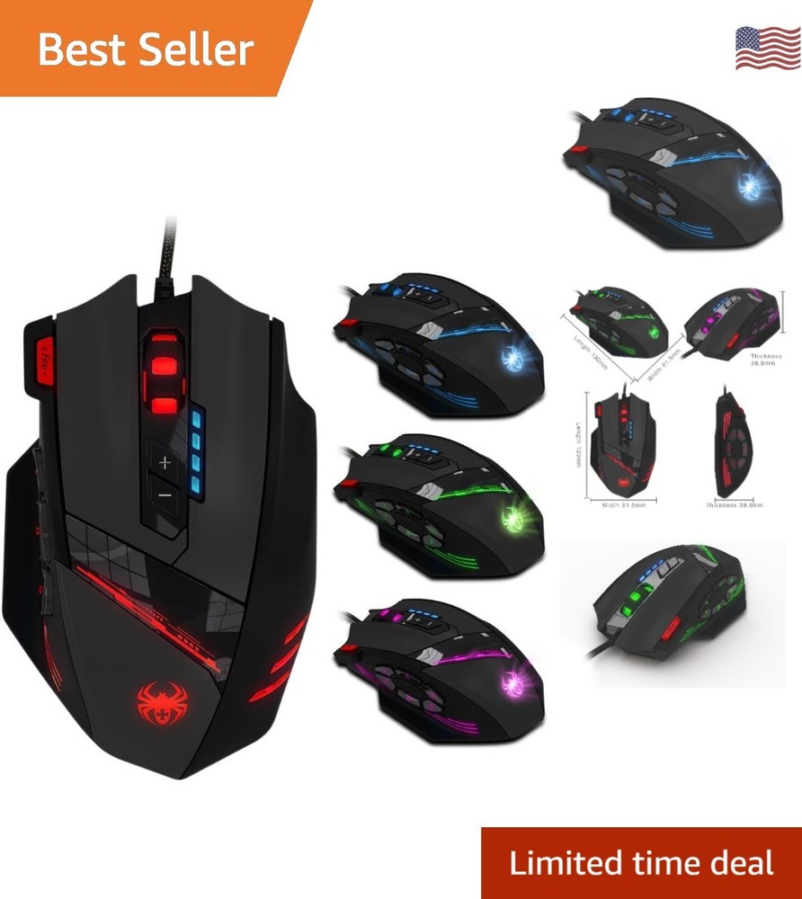 High-Performance C12 Gaming Mouse with 12 Buttons & Double-Speed Adjustment