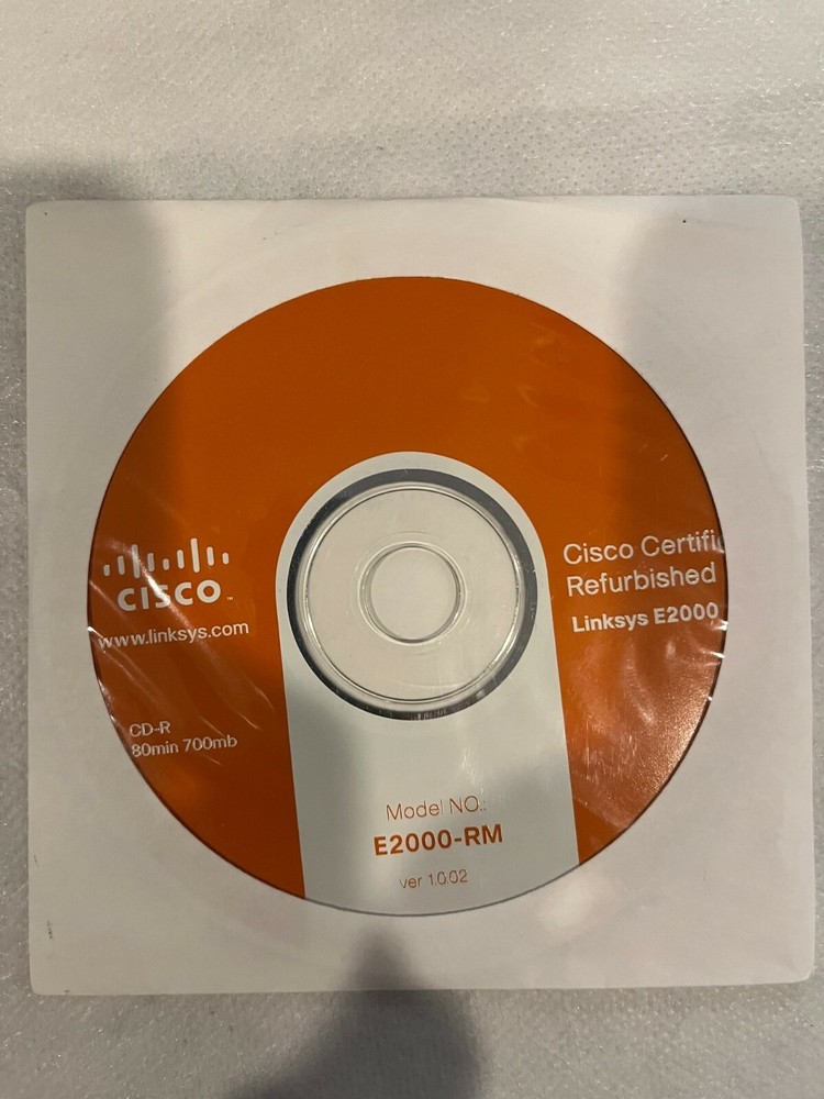 Cisco Linksys E2000 Model NO E2000-RM ver 1.0.02 CD w/ Drivers & Utilities