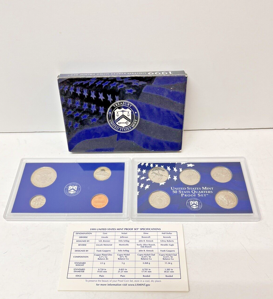 Proof Set Lot 1999 - 2000 - 2001 Consecutive Years Gift Idea Coin Collection ML