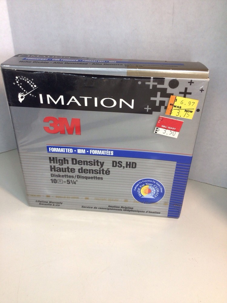 Imation 3M High Density DS HD Diskettes 10- 5 1/4” Open Box