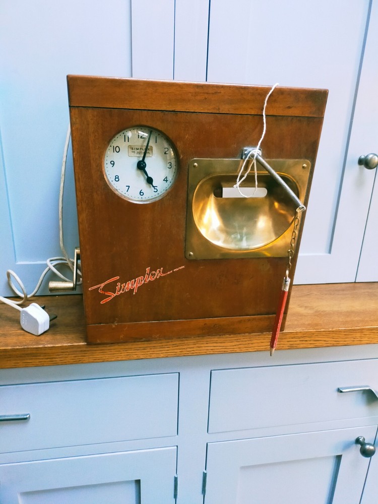 Unusual 1960's Simplex Electric Time Recorder Clock