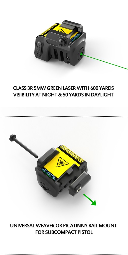 Green Rechargeable Laser Sight for Smith & Wesson SD SD9 SD VE SDVE