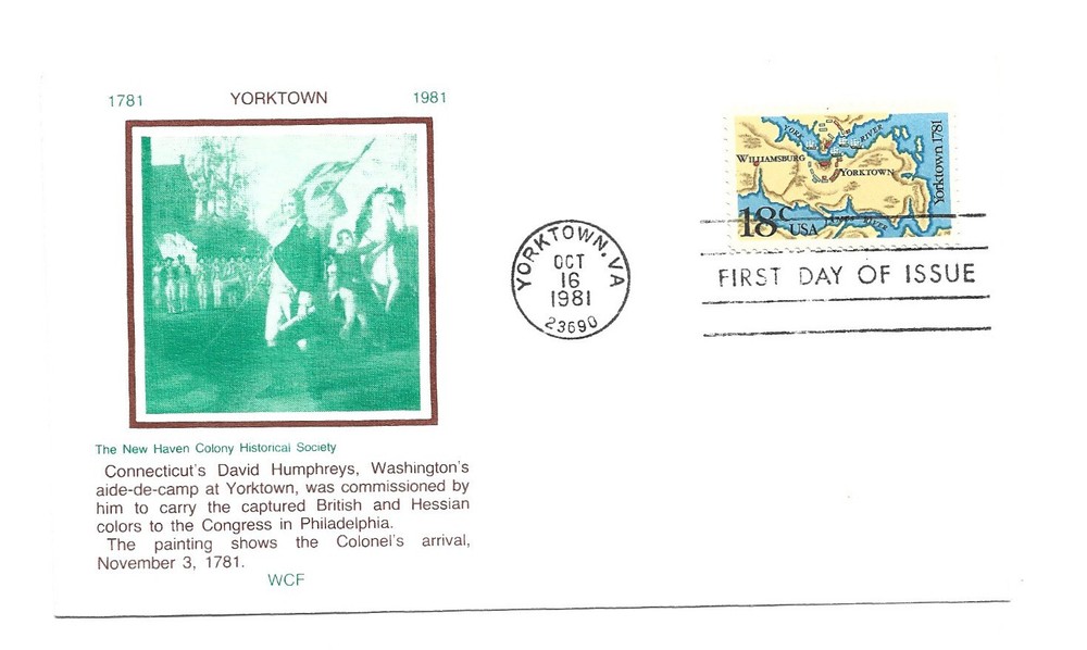 1937 Yorktown WCF, green, FDC