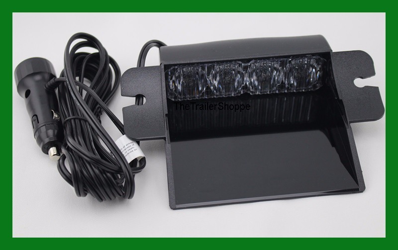 Dash Warning Light 4 High Power Blue LED Cigarette Adapter Windshield Mount UPI