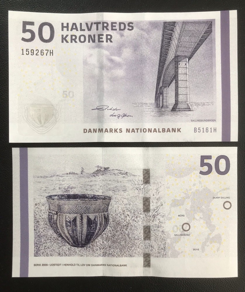UNC Denmark 50 Kroner Banknote 2016