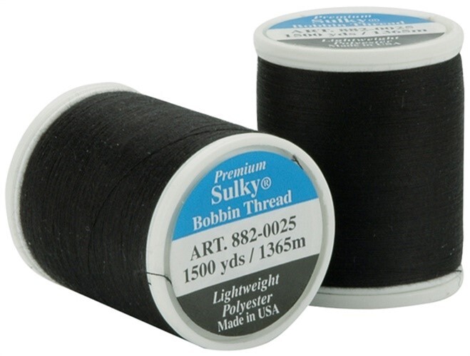 Sulky 882K-25 Bobbin Thread 60wt 1,100yd-Black