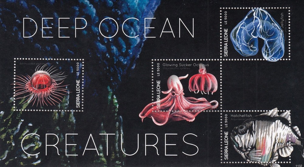 Sierra Leone 2011 Deep Ocean Creatures Stamp Mini Sheet Mint Unhinged