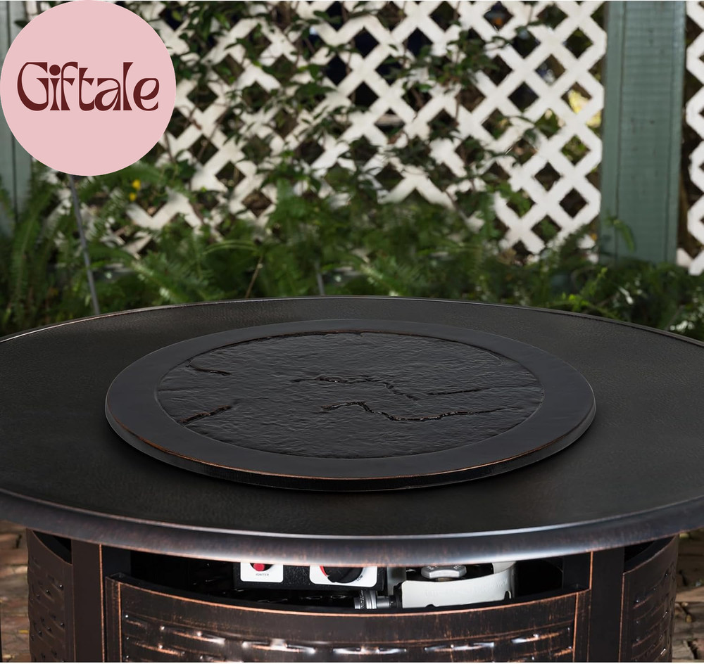 Cast Aluminum Fire Pit Lid, Rust-Free Lid for outside Fire Pit or Table, Lazy Su