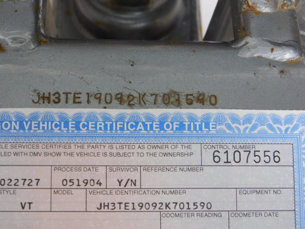 2002 Honda TRX 300 EX Frame with Document