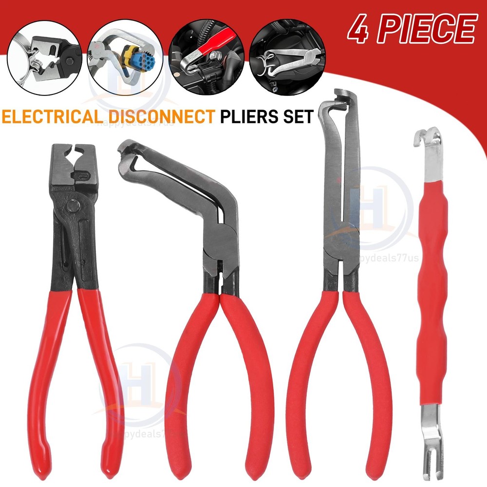 4PC Electrical Disconnect Pliers Connector Separator Terminal Plug Removal Tool.